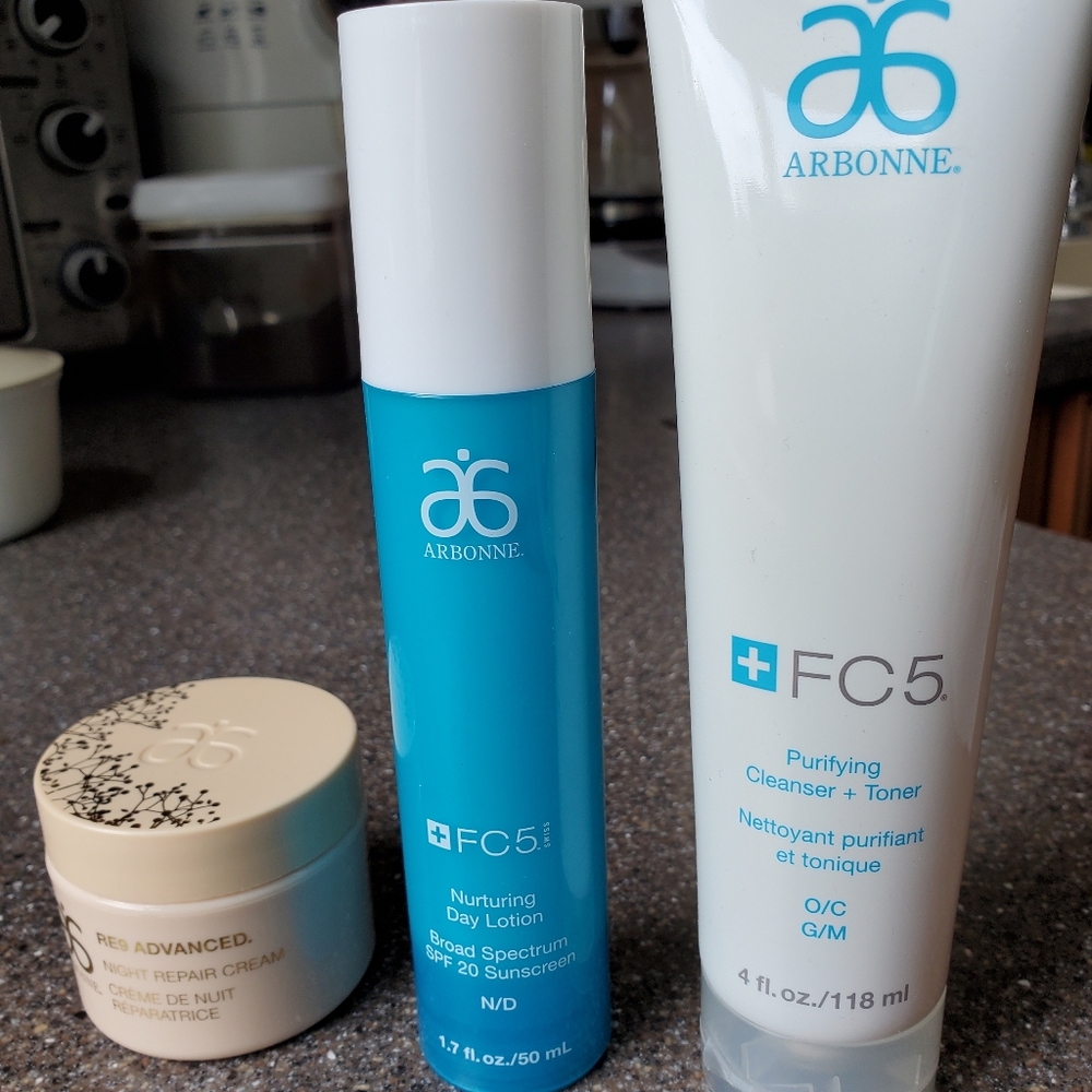 Arbonne RE9 Night Cream, Toner and Day cream